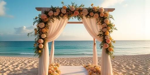 Beach wedding setup